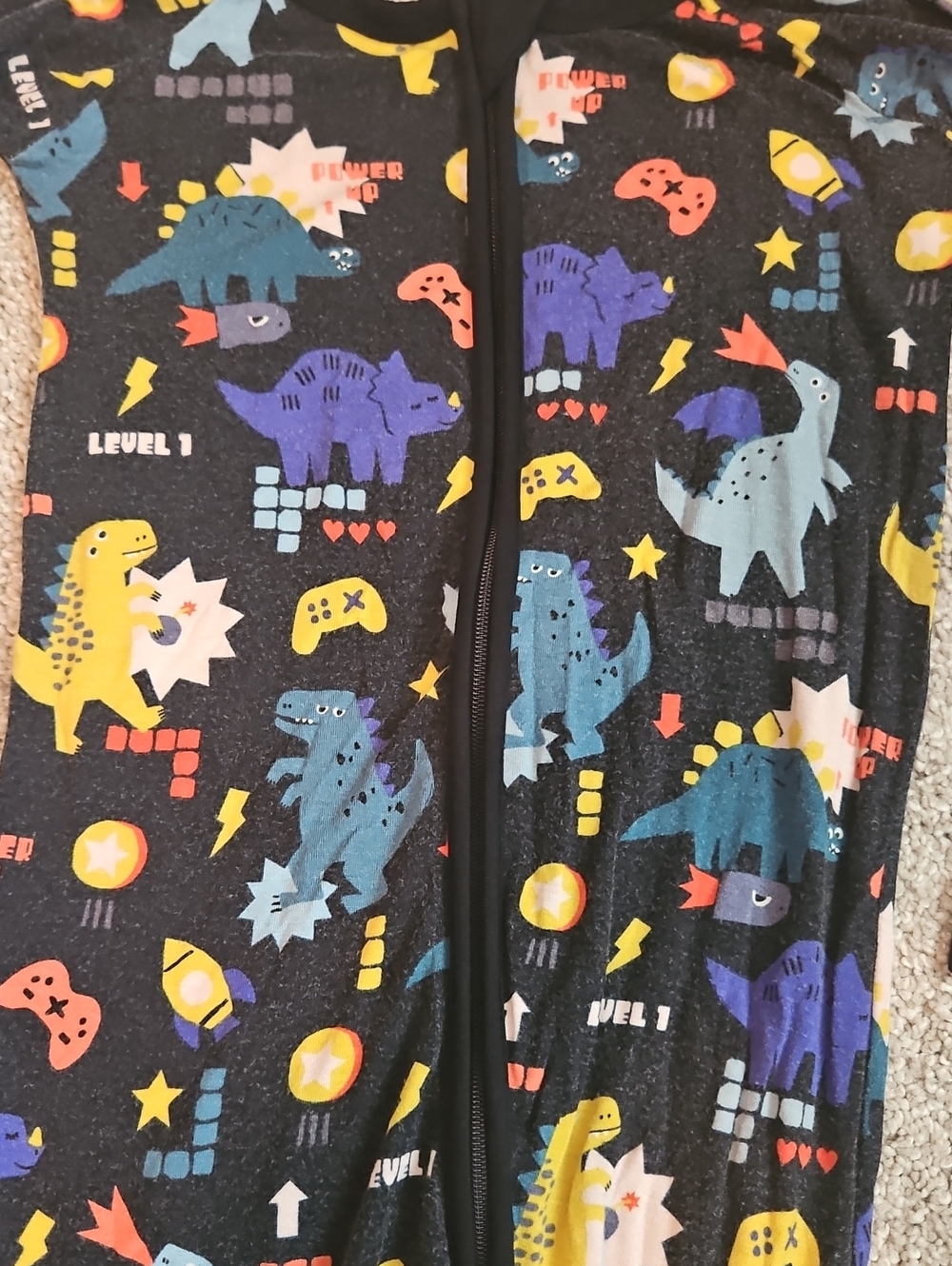 Little Sleepies Next Level Dinos Zippy 18-24M Bamboo Convertible Sleeper - Picture 2 of 4